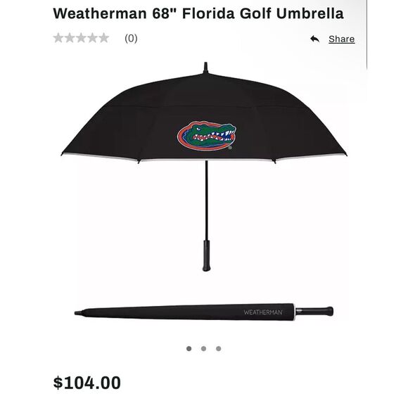 Weatherman *NEW* Florida Gators 68” umbrella GOLF size - Picture 4 of 4